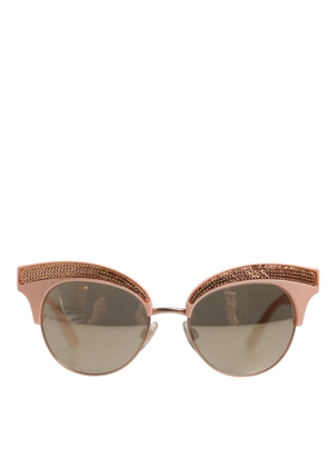 Pink Gold Mirrored Cat Eye DG6109 Sequined Sunglasses