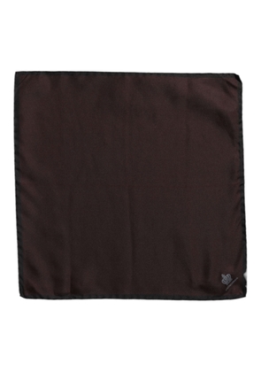 Brown DG Crown Silk Square Men Foulard Scarf