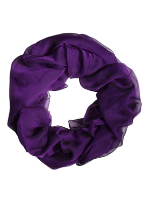 Purple Silk Rectangle Wrap Shawl Scarf