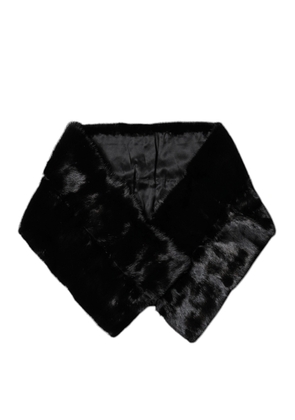 Black Fur Shawl Neck Wrap Cover Collar Scarf