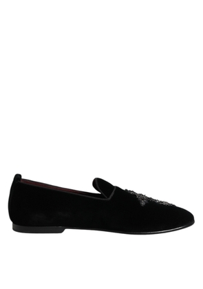 Black Suede Cross Slip On Loafers Dress Shoes - EU39/US6
