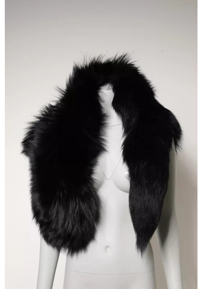 Black Fox Fur Neck Wrap Warmer Winter Scarf