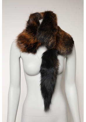 Brown Red Fox Fur Neck Warmer Winter Scarf