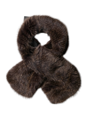 Brown Raccoon Fur Neck Warmer Winter Scarf