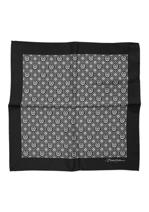 Black White Patterned Square Foulard Scarf