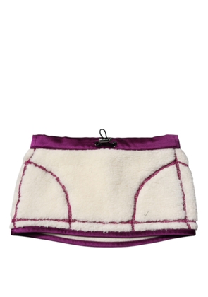 White Purple Cashmere Fleece Neck Warmer Scarf