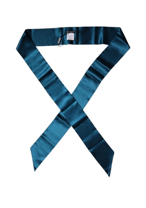 Dark Green Satin Silk Skinny Foulard Scarf