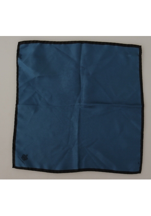 Dolce & Gabbana Black Blue DG Crown Printed Square Handkerchief Scarf