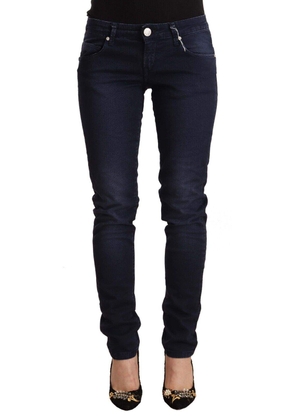 Acht Blue Washed Cotton Low Waist Slim Fit Denim Jeans - W26
