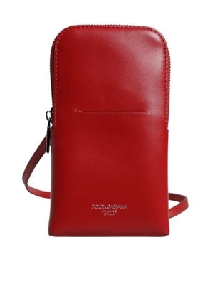 Red Leather Purse Phone Sling Crossbody Neck Strap Bag