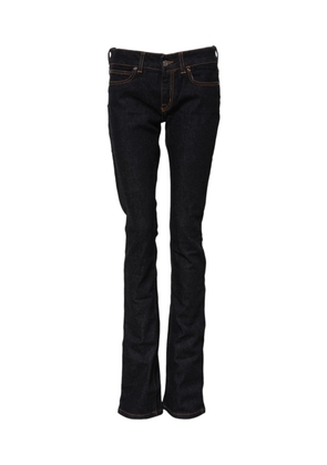 Dark Blue Cotton Mid Waisted Skinny Denim Jeans - W27