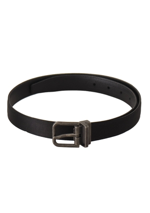 Dolce & Gabbana Black Calfskin Leather Vintage Metal Buckle Belt - 75 cm / 29,5 Inches