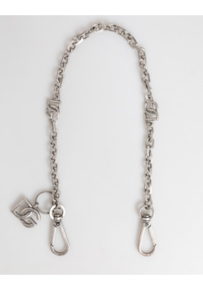 Silver Tone Brass DG Logo Detailing Chain Men Necklace