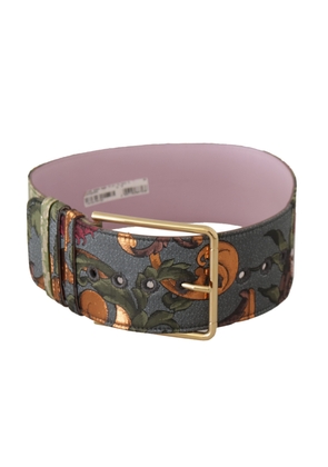 Dolce & Gabbana Multicolor Leather Embroidered Gold Metal Buckle Belt - 75 cm / 29,5 Inches