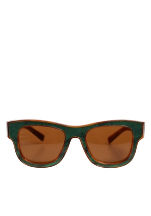 Dolce & Gabbana DG4391 Green Brown Acetate Square Frame Unisex Sunglasses