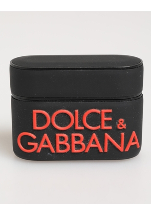 Black Orange Rubber Logo Embossed Accessory Airpods Case