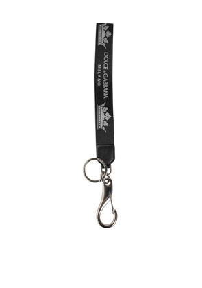 Black Silver Nylon DG Crown Men's Holder Keychain Keyring