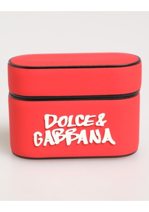 Red PVC DG Logo Embossed Men Flip Holder  Airpods Case