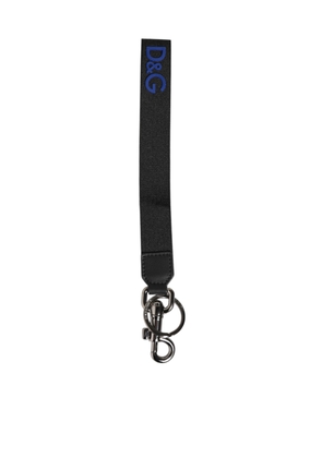 Black Blue DG Logo Polyester Brass Holder Keychain Keyring