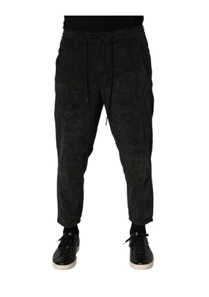 Dondup Black Mid Waist Cropped Corduroy Men Trouser Pants - W38