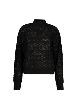 Black Alpaca Leather Sweater - XS