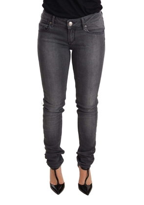 Acht Gray Washed Cotton Slim Fit Low Waist  Denim Trouser Jeans - W26