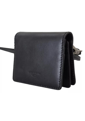 Black Leather Bifold Shoulder Sling Women Wallet
