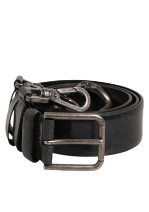 Dolce & Gabbana Black Key Ring Clip Attachments Buckle Belt - 90 cm / 36 Inches