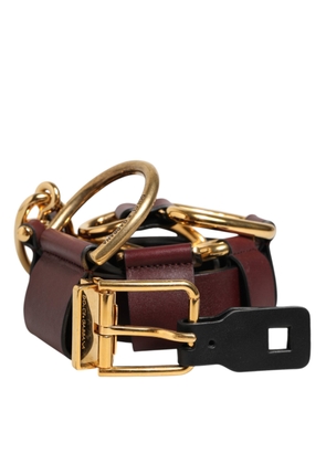 Dolce & Gabbana Brown Key Ring Clip Attachments Buckle Belt - 90 cm / 36 Inches