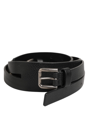 Dolce & Gabbana Black Double Strap Leather Gold Buckle Belt - 90 cm / 36 Inches