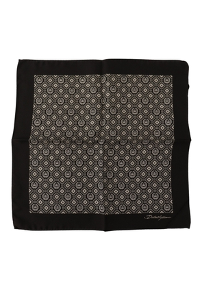 Dolce & Gabbana Black Patterned DG Logo Square Handkerchief Scarf