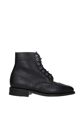 Thom Browne Black Leather Ankle Boots - EU37/US7