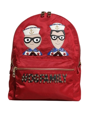 Red #DGFAMILY VULCANO Embellishment Backpack Bag