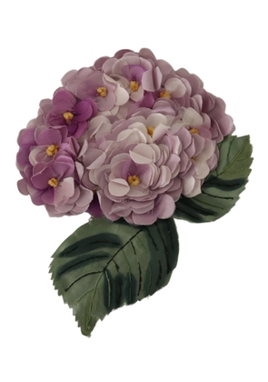 Dolce & Gabbana Elegant Purple Floral Silk Blend Brooch