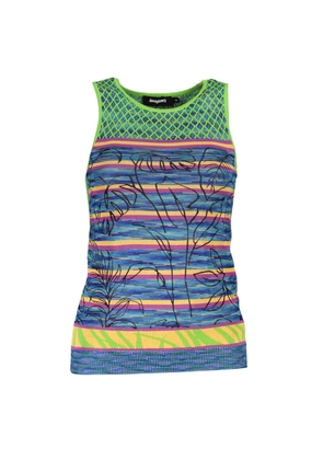 Desigual Green Cotton Tank Top - L