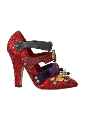 Red Bellucci Alta Moda Embellished Pumps - EU36/US5.5