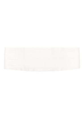 pleated satin belt - M CREAM