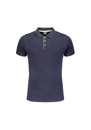Blue Cotton Polo Shirt - L