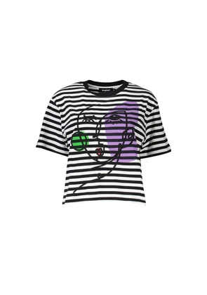 Desigual Black Cotton T-Shirt - XXL