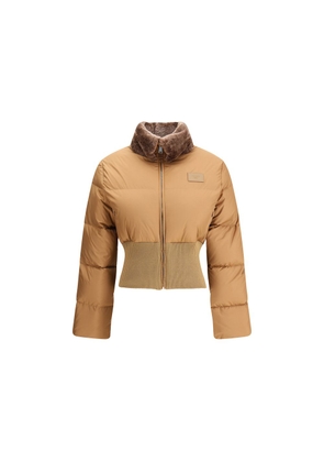 Fendi Cropped Down Jacket with Shearling lining - S