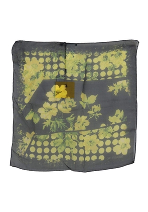GF Ferre Black Yellow Floral Wrap Shawl Foulard Scarf