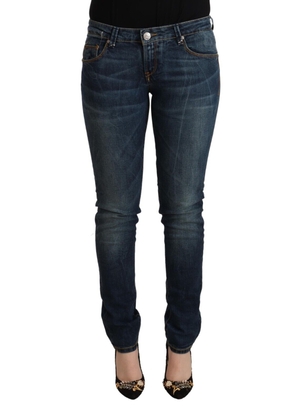 Acht Blue Washed Cotton Slim Fit Denim Low Waist Jeans - W29