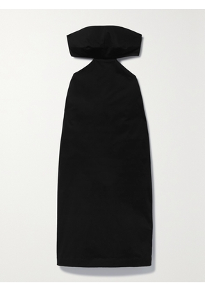 BONDI BORN - + Net Sustain Monte Carlo Strapless Cutout Cotton-blend Cady Midi Dress - Black - x small,small,medium,large,x large