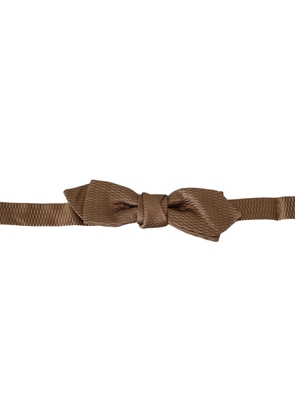 Dolce & Gabbana  Men Brown Gold Adjustable Neck Papillon Bow Tie