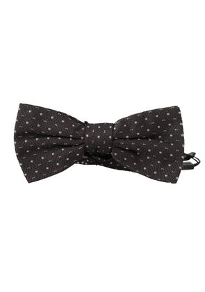 Dolce & Gabbana Gray Polka Dot 100% Silk Neck Papillon Tie