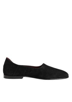 Dolce & Gabbana Black Leather Suede Slip On Loafers Dress Shoes - EU40/US7