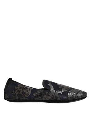 Dolce & Gabbana Black Jacquard Leather Slip On Loafers Shoes - EU44/US11
