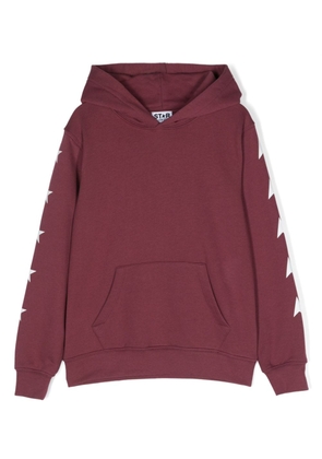 STAR/ BOY'S HOODIE  SWEATSHIRT/ BIG MULTISTAR PRINTED - 12 WHITE/ BLUE ROYAL