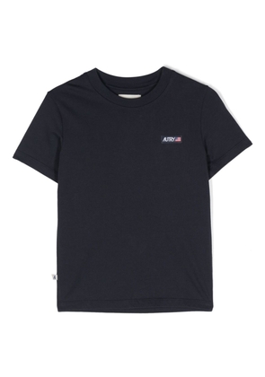 appliqué-logo T-shirt - 4-5A BLUE