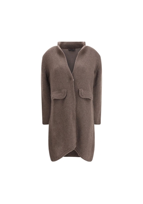 Ella Semi-long Sweater with a front hook-and-eye closure - L